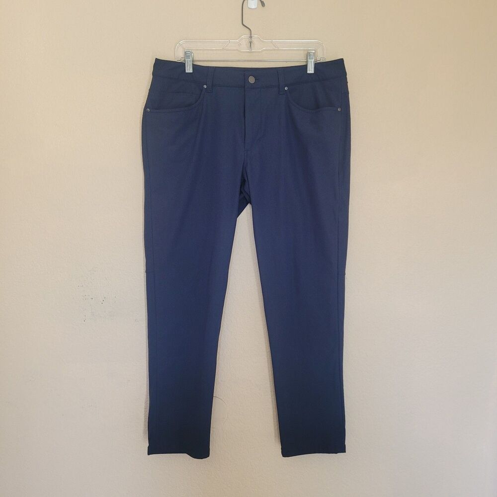 Lululemon ABC Slim Fit 5 Pocket Pants Size 34 Chino Dark Blue Warpstreme M5AD8S